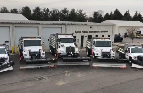 Public Maintenance truck fleet on display