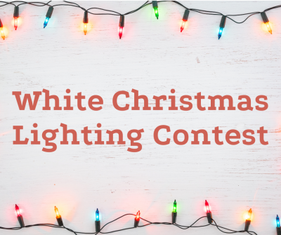Image of Christmas Lights with White Christmas Lighting Contest text