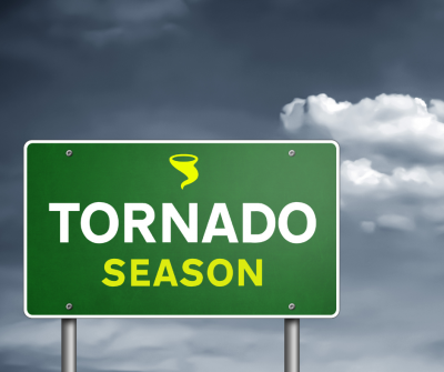 Image of a sign "Tornado Season"